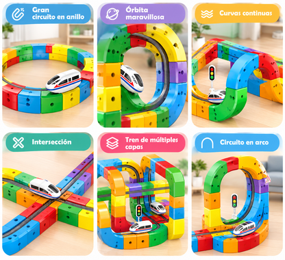 Set de Pista de Trenes Magnética 3D Montable